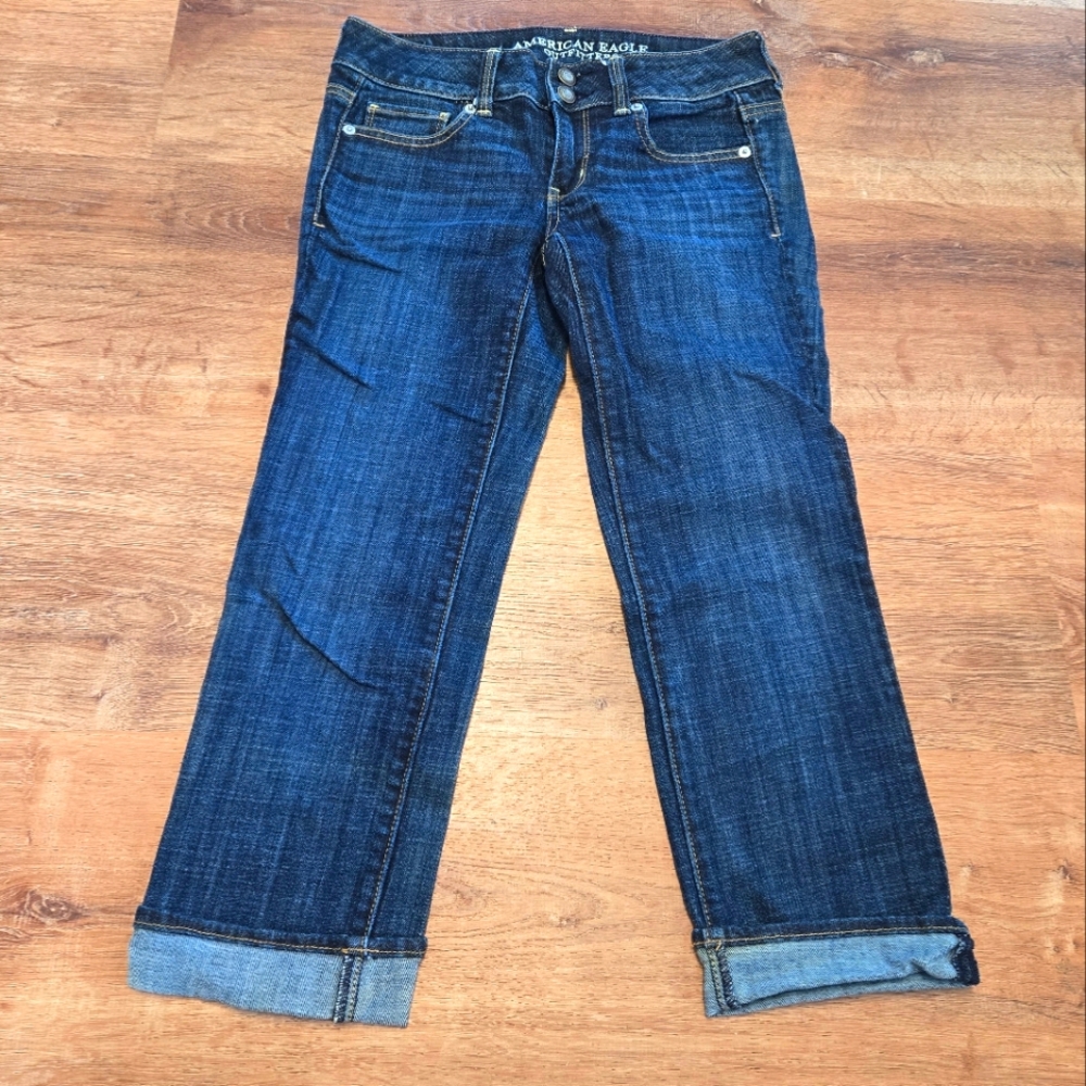 American Eagle Outfitters Women's Blue   Artist Crop Jeans